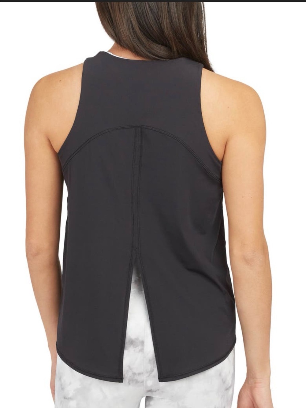 SPANX Black Athletic tie-back Tank Top with Racerback